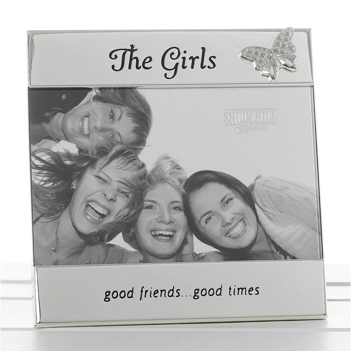 The girls good friends good times metal message photo frame