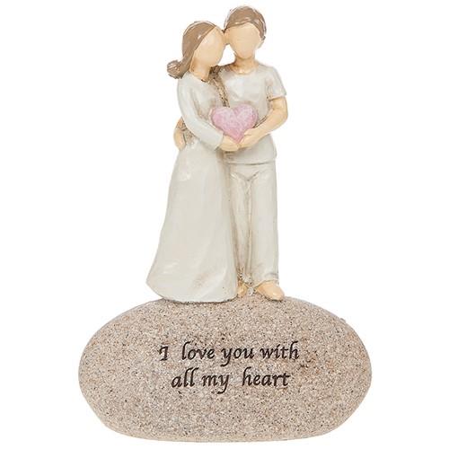 Sentiment stones figurine I love you with all my heart