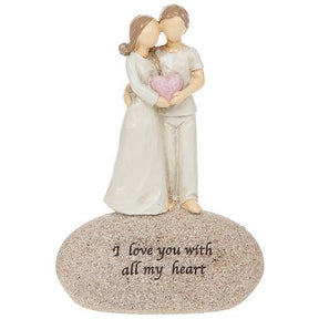 Sentiment stones figurine I love you with all my heart