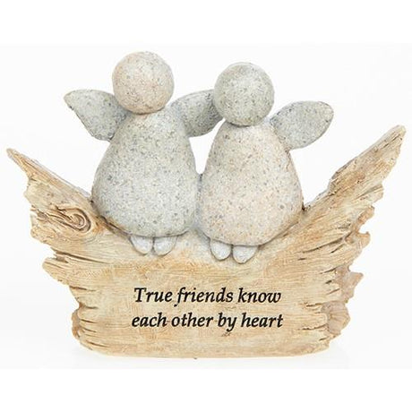 True friends know each other by heart pebble art figurine