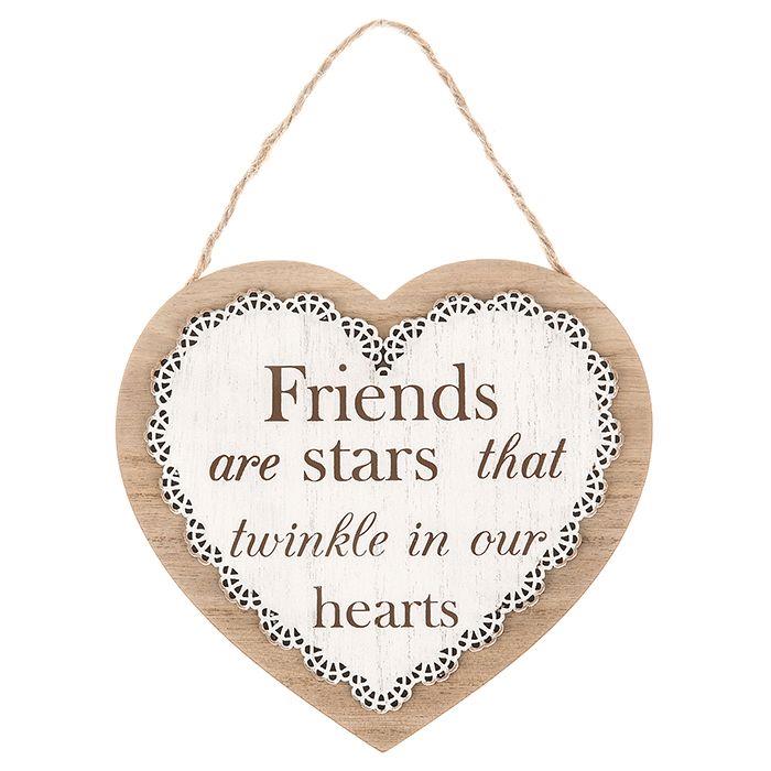 Heart Hanging Plaque with Friends Sentiment