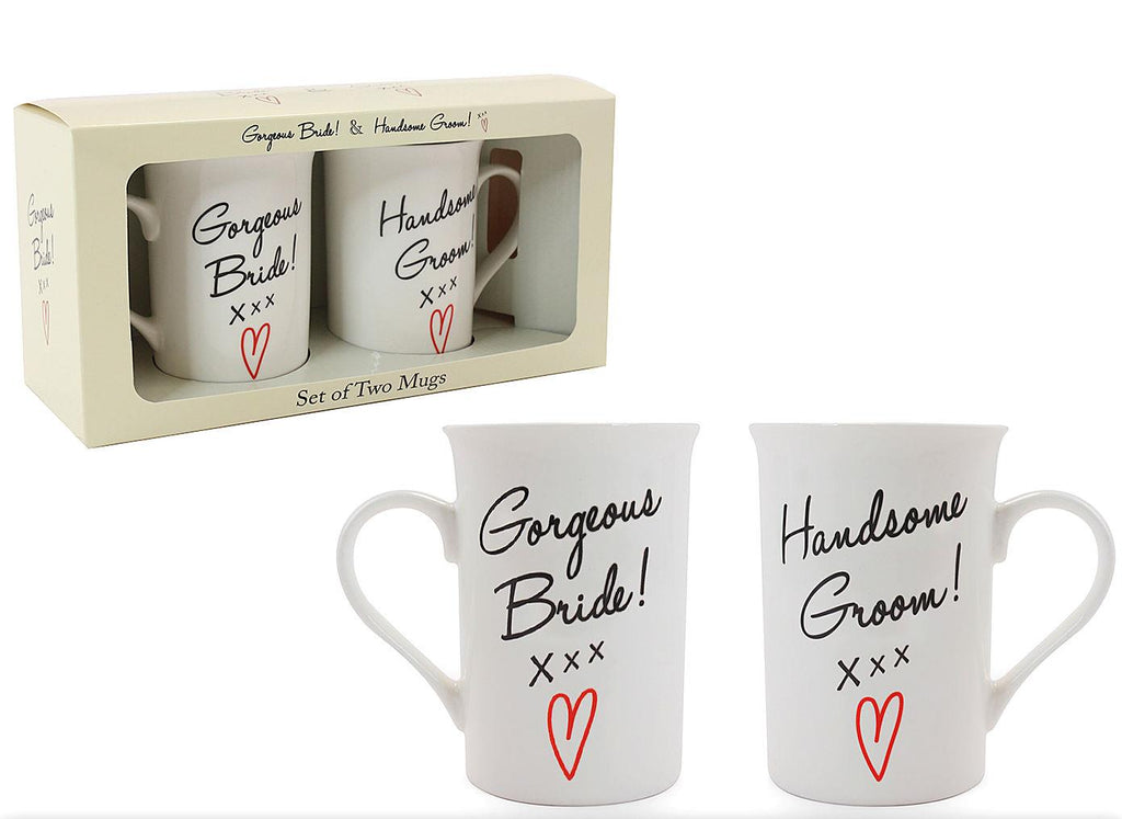 Gorgeous Bride & Handsome Groom wedding mugs ideal gift
