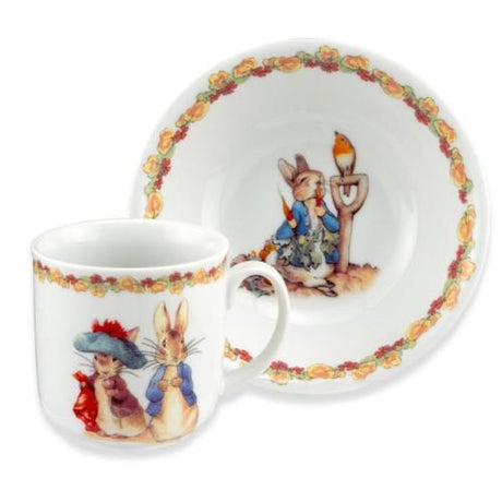 Reutter Porcelain Beatrix Potter Peter Rabbit 2 Piece Breakfast Set