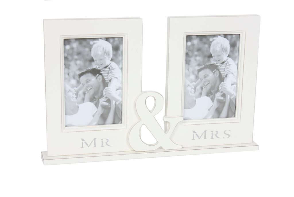 Double photo frame x1 Mr & x1 Mrs connected with &