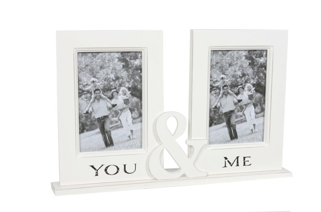 You & Me double photo frame in off white