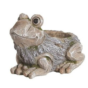 Planter in the shape of a frog 