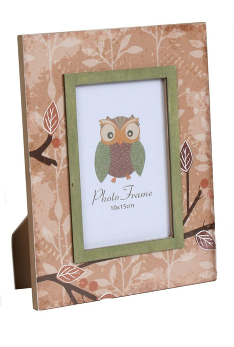 woodland design portrait freestanding photo frame 4x6"