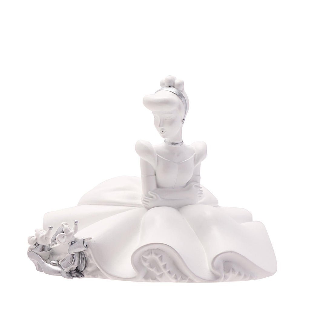 Cinderella Money Bank in white and silver finish from the Disney 100 collection