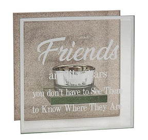 Friends Sentiment Tealight Wax Melt Burner with glitter back
