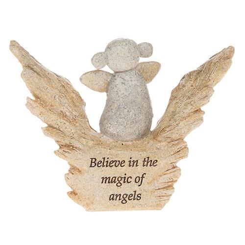 Pebble Art Angel figurine Believe in the magic of angels