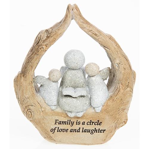 Pebble Art Family Sentiment Figurine Family is a circle of love and laughter