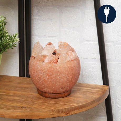 Hestia Home Himalayan Rock Salt Fire Basket Lamp