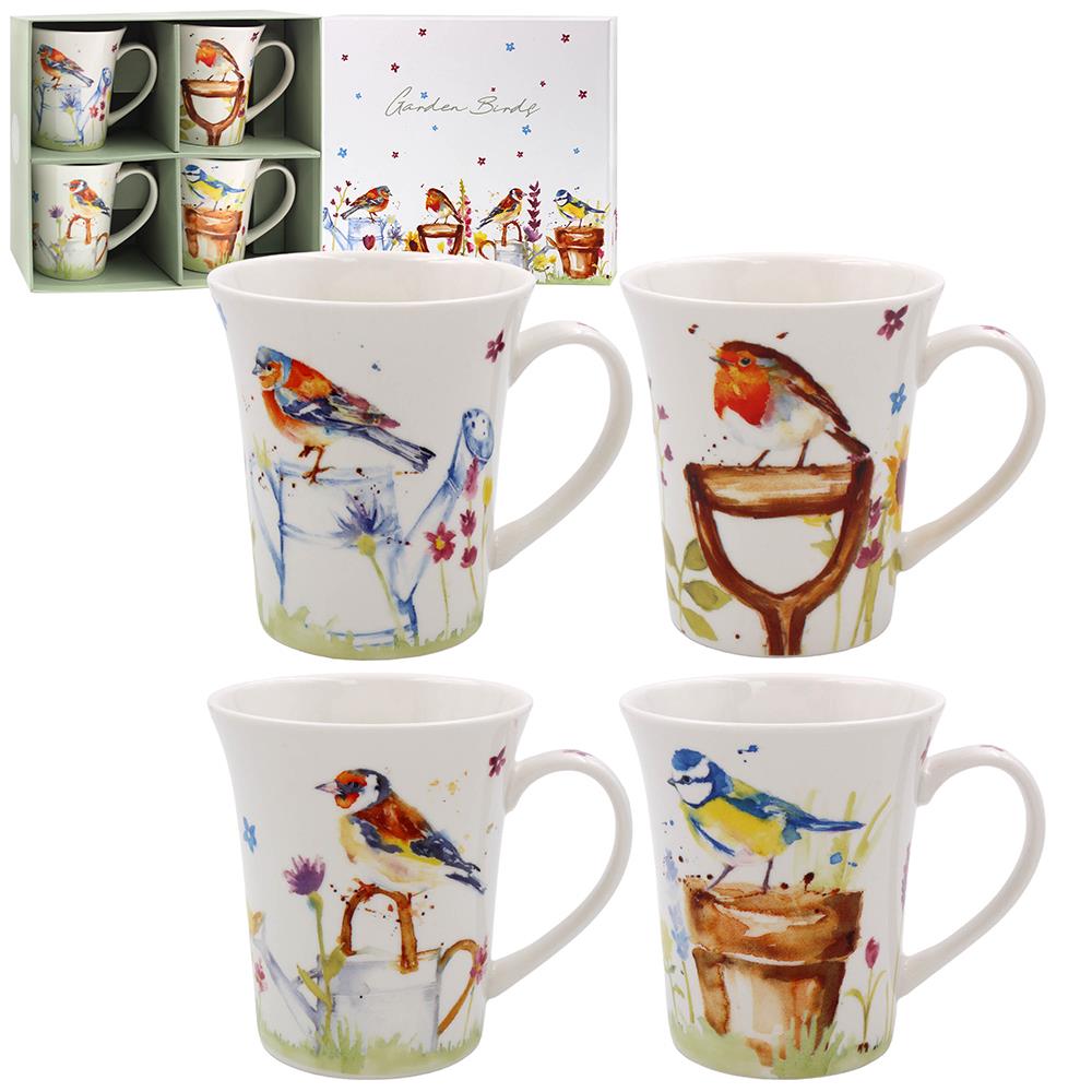 Leonardo 4 Fine China Mugs Set - Garden Birds