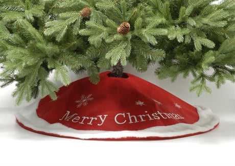 Merry Christmas Tree Skirt (red) 100cm