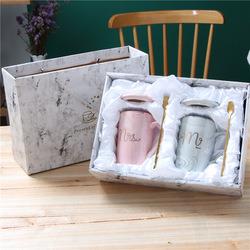 Mr & Mrs Mugs Gift Set - Grey & Pink