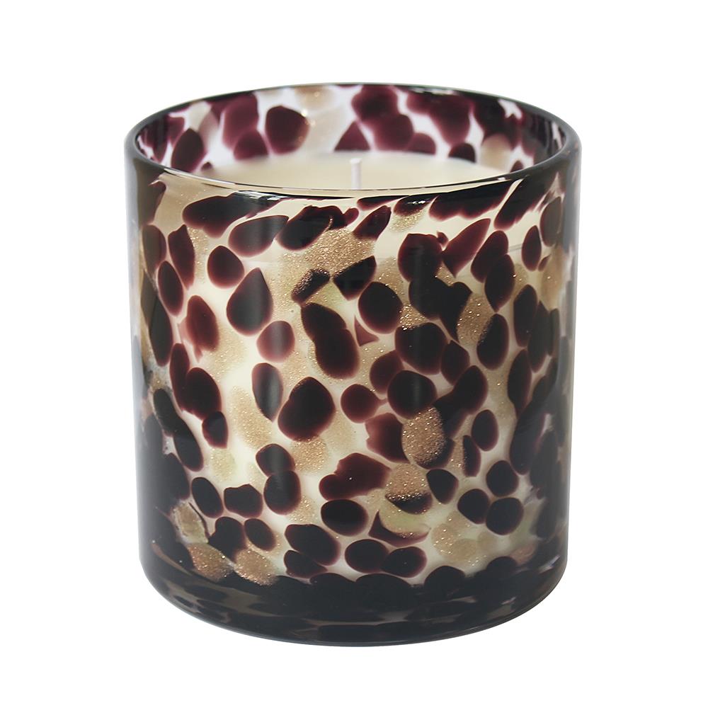 Desire Boutique Animal Print Glass Candle Jar - Pomegranate Noir