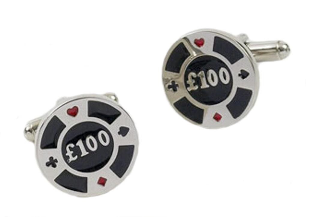 £100 Casino Poker Chip Cufflinks