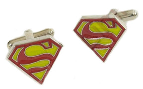 Superman Logo Cufflinks - Yellow & Red