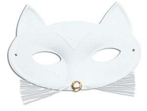 Cat Eye Mask With Whiskers Trim (White)