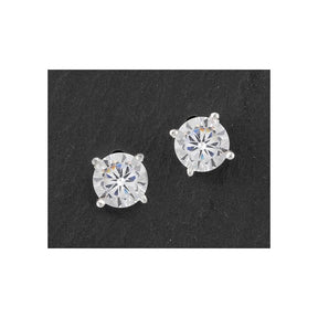 silver plated earrings - solitaire stud