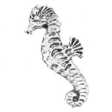 English Pewter Seahorse Tie Pin or Lapel Badge