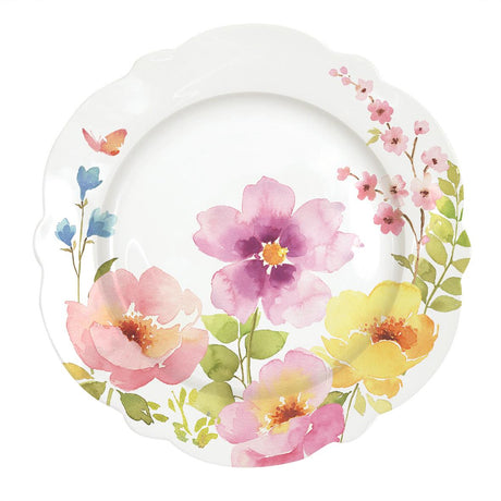 Watercolours by Dora Papis Porcelain Dessert Plates - Set of 4