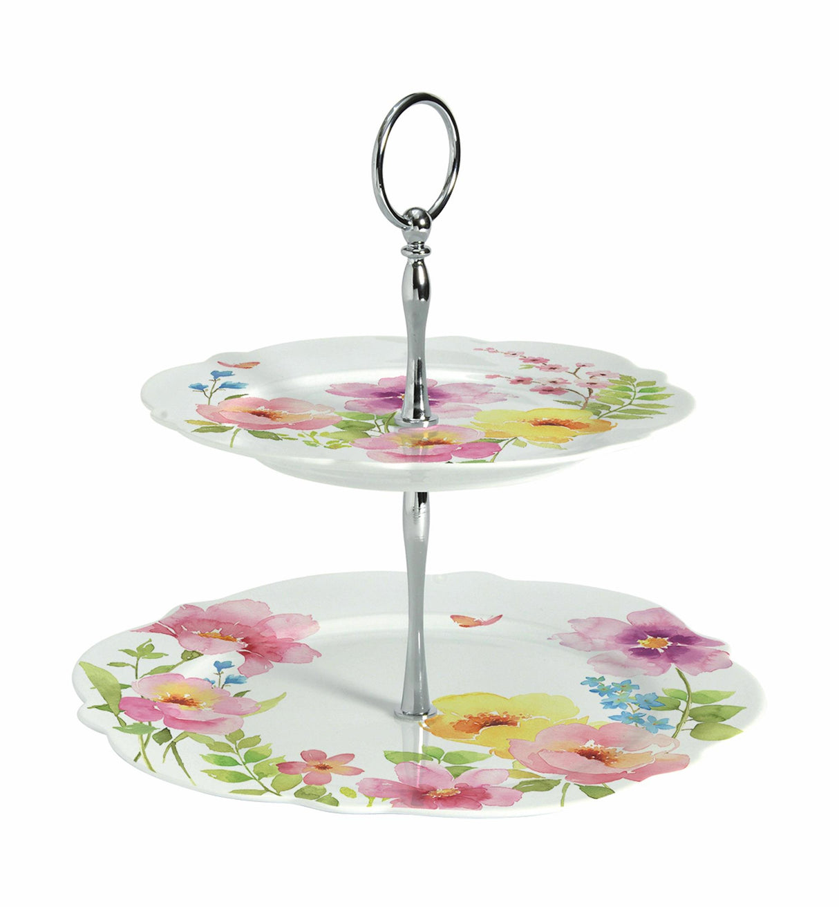 Watercolours by Dora Papis Porcelain Serving Stand - 2 Tier