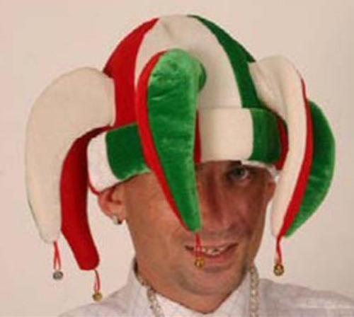 Jester Hat With Bells (Red White & Green)