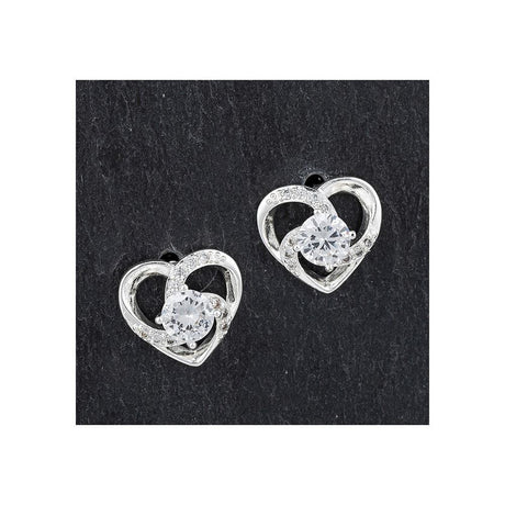 Equilibrium Silver Plated Earrings - Swirly Heart Stud