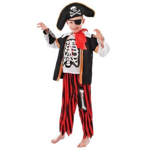 Childs Pirate Skeleton Halloween Costume Age 6-9 Years