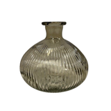 Satchville Ribbed Glass Ball Vases - Smokey Brown