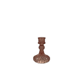 Satchville Glass Dinner Candle Holders - Rose
