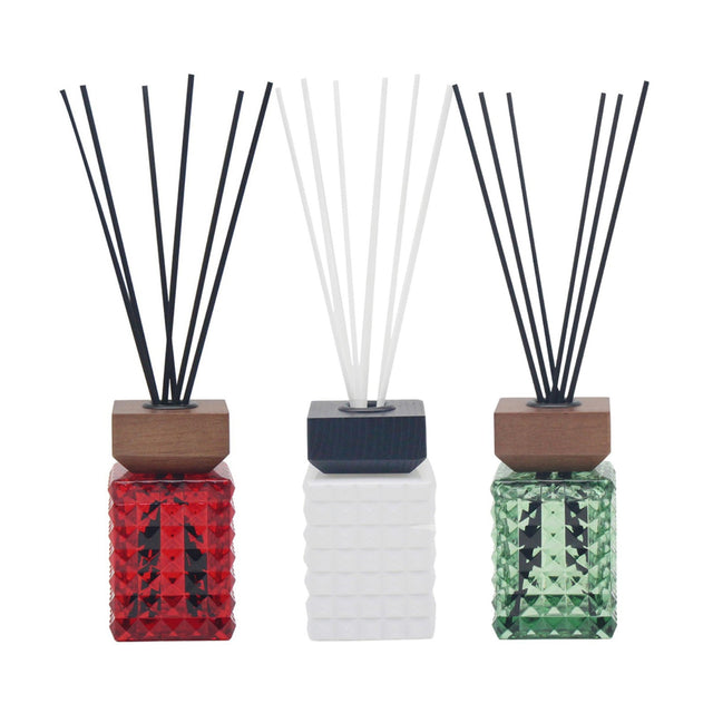 Christmas Square Cut Glass Reed Diffuser 120ml - Various Colours