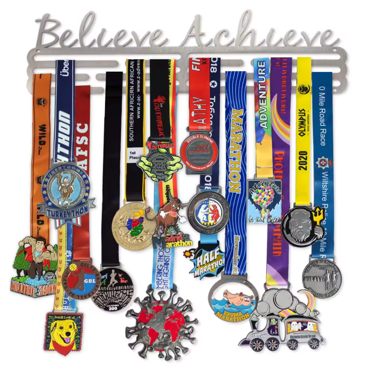 Krystina's Collection - Believe Achieve Metal Medal Hanger