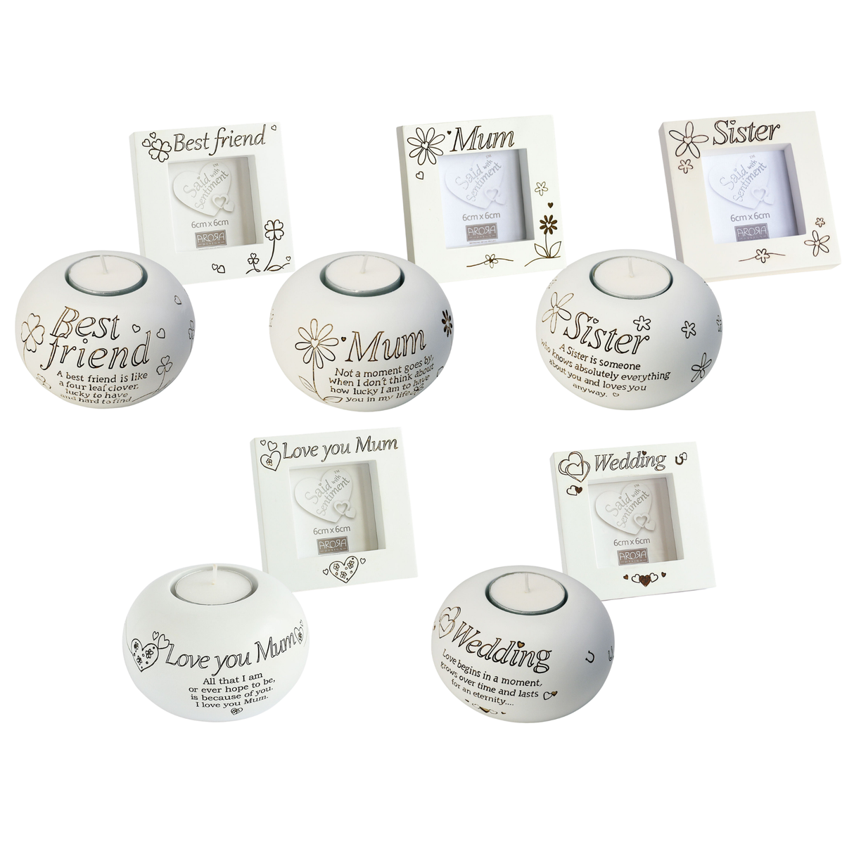 Said with Sentiment Candle Holder & Frame - Various Designs