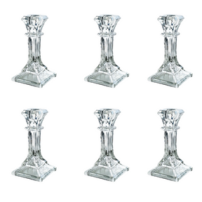 Woodside Home Living Modern Style Glass Dinner Candle Holder set of 6
