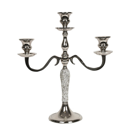 Silver & Jewel Candelabra Dinner Candle Holder