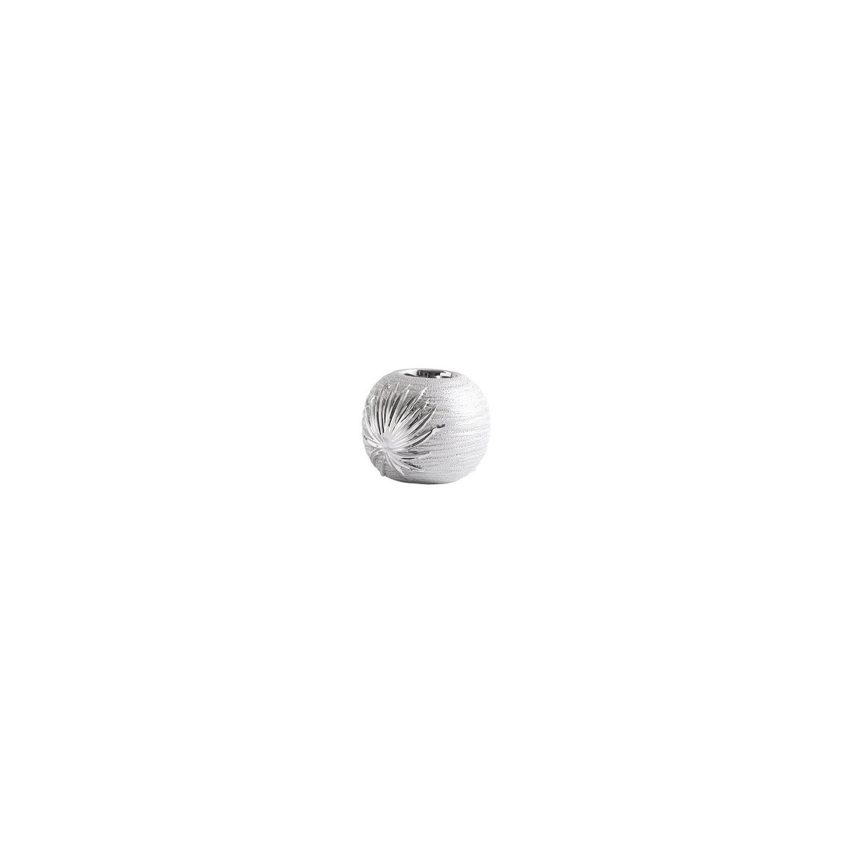 Modern Silver Tealight Candle Holder with Leaf Pattern