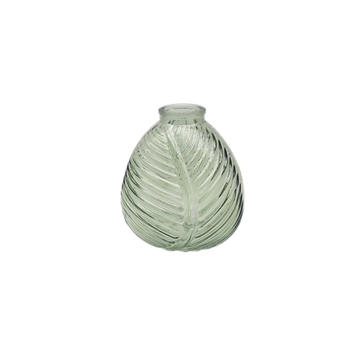 Bright Glass Leaf Bottle Vase - Various Colours
