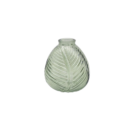 Bright Glass Leaf Bottle Vase - Various Colours