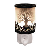 Aroma plug in wax melter tree of life design black
