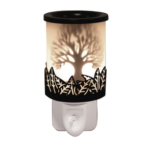 Aroma plug in wax melter tree of life design black