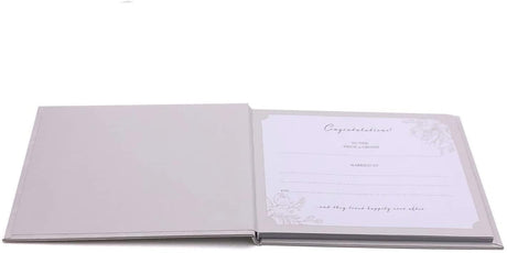 Amore Grey Floral Wedding Guest Book - 40 Inner Pages