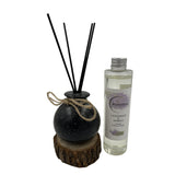 Woodside Round Pastel Black Ceramic Reed Diffuser Vase with Woodside Luxury Refill