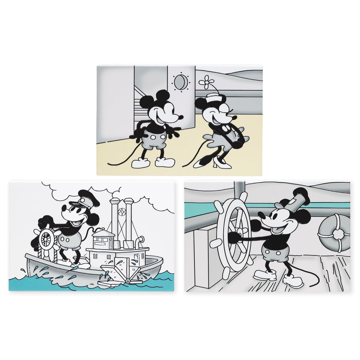 Art of Arora Steaming Ahead Mickey & Minnie Ceramic Tile 30cm x 20cm  - Various Designs