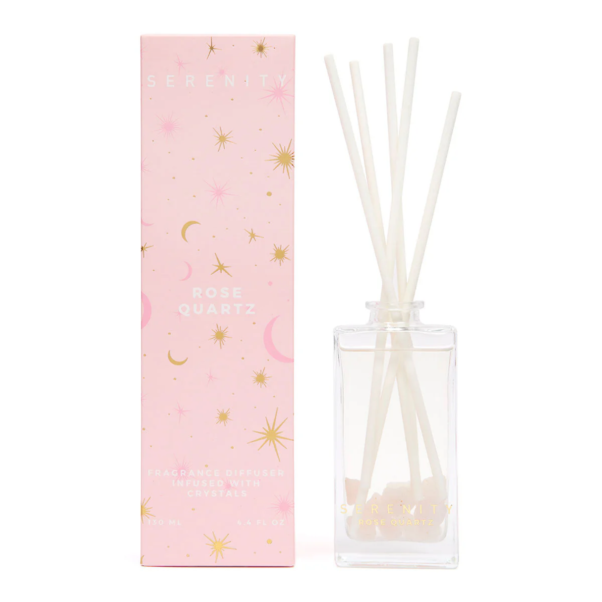 Crystal 130ml diffuser - love rose quartz