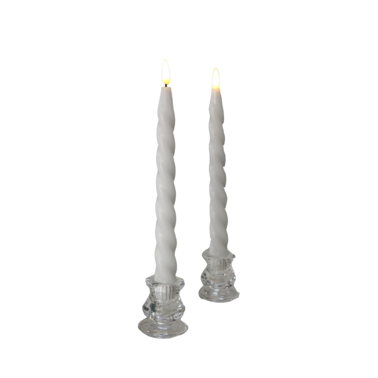 Luxe Spiral LED Candles pack of 2 - cream