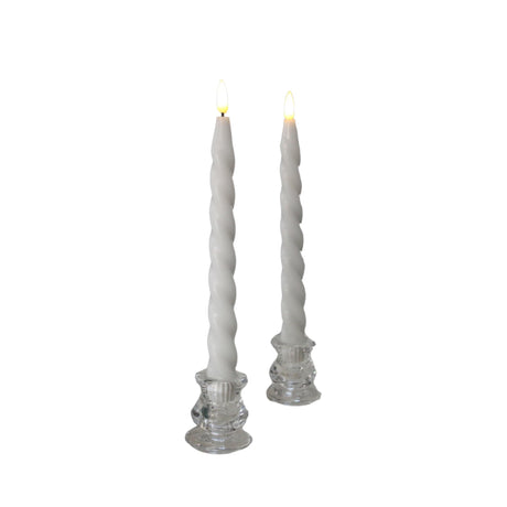 Luxe Spiral LED Candles pack of 2 - cream