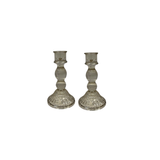 Satchville Ribbed Glass Dinner Candle Holders - Smokey Brown Set of 2