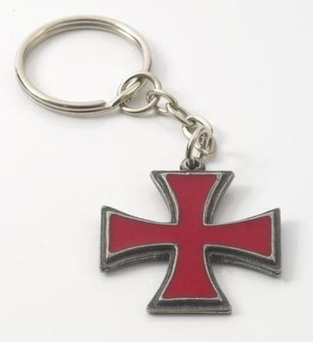 English Pewter Knights Templar Pattee Keyring